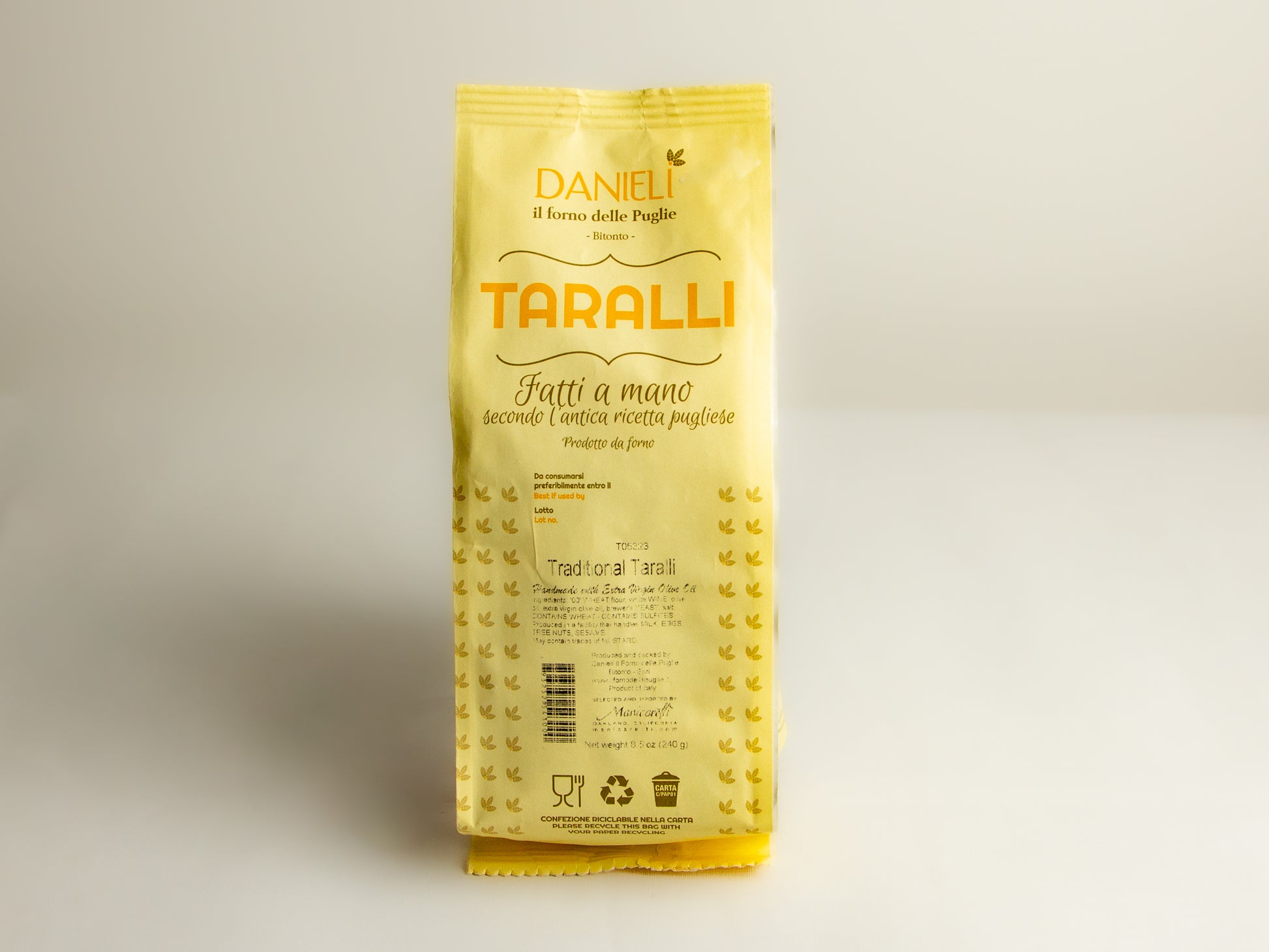 Danieli Traditional Taralli back of bag