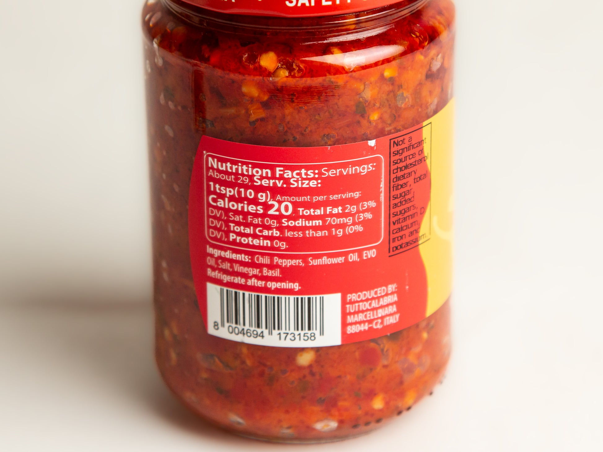 jar of crushed Calabrian chili peppers